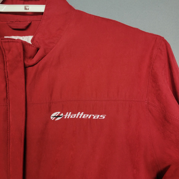 Antigua Boat Jacket Hatteras Island Yachts Gear Womens XL Red Mock Neck Zip - Picture 2 of 15